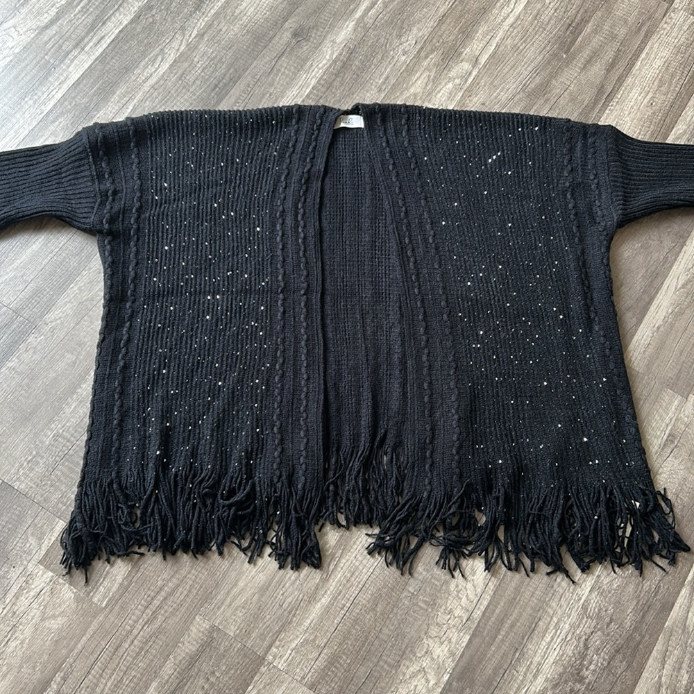 NEW Black Sequin & Fringe Cardigan - Picture 8 of 15